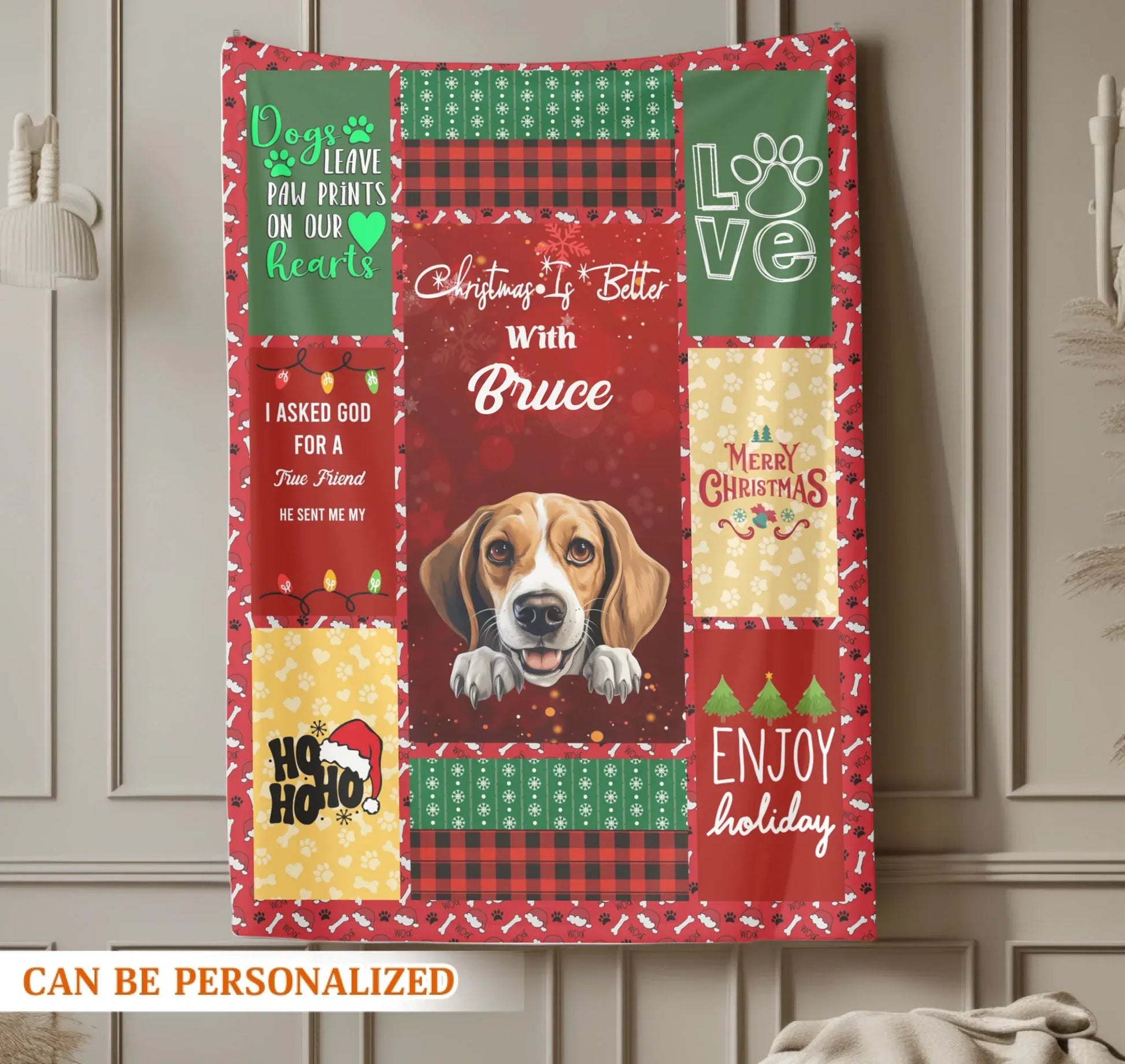 Personalized Blankets Christmas Is Better With Dog - Personalized Pet Photo Grid Custom Blanket