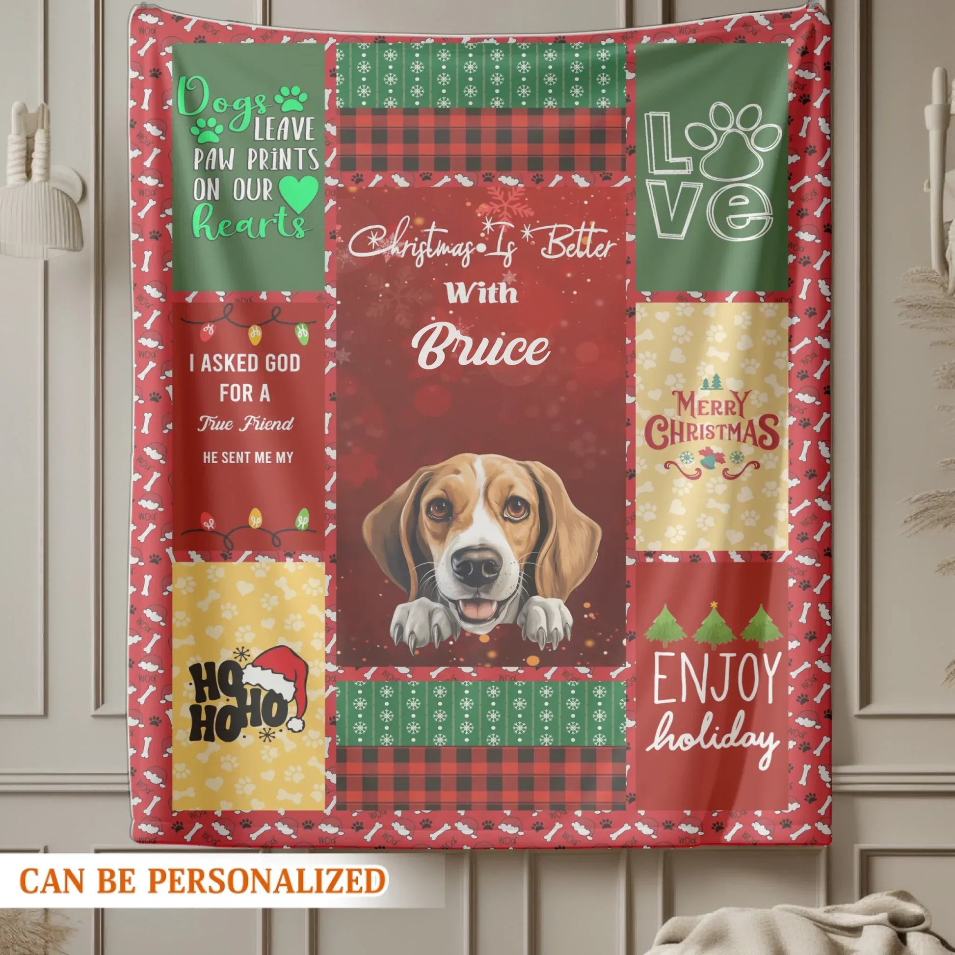 Personalized Blankets Christmas Is Better With Dog - Personalized Pet Photo Grid Custom Blanket