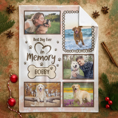Personalized Blankets My Heart's Permanent Address - Personalized Dog Memorial Heart Photo Custom Blanket