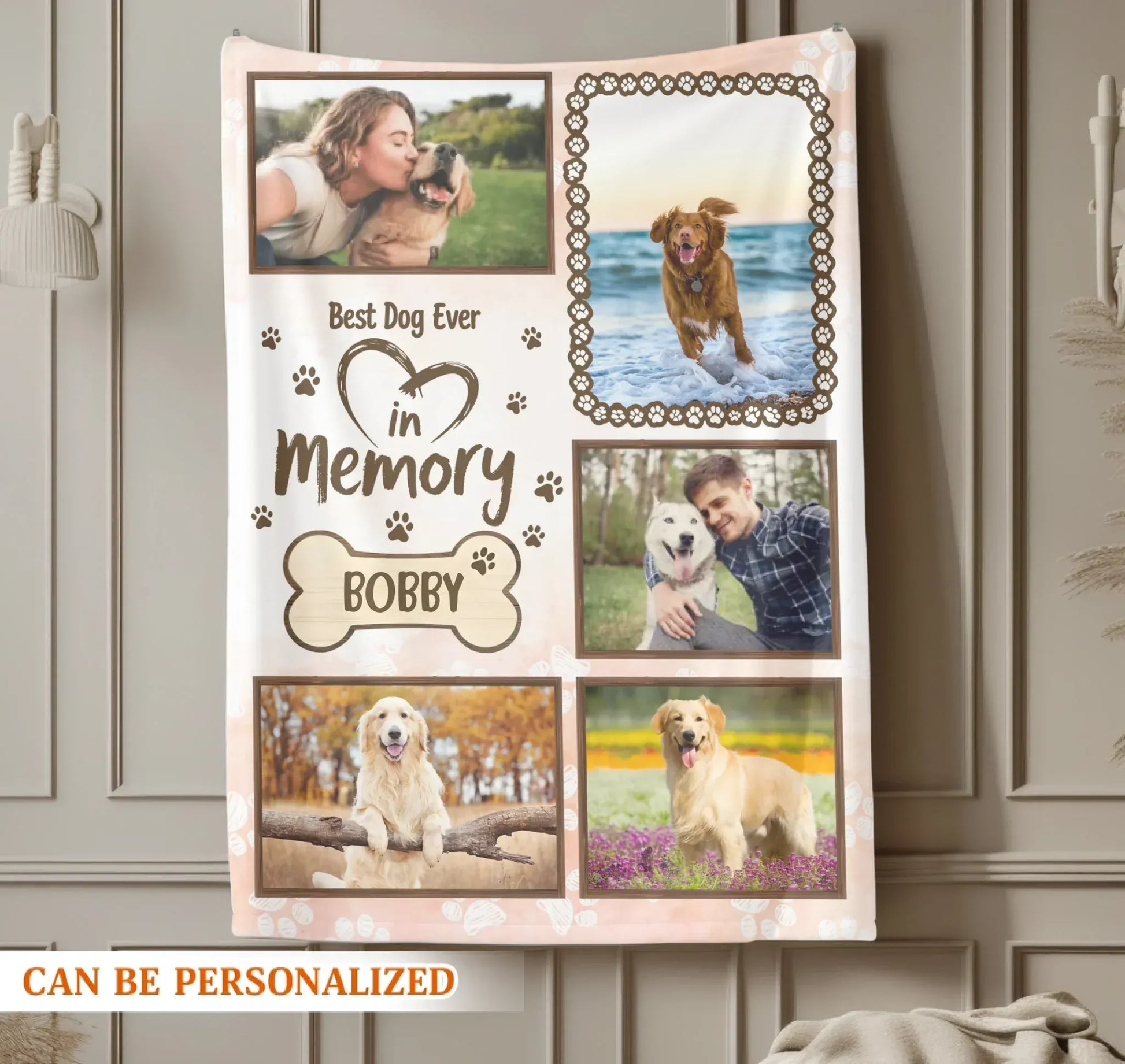 Personalized Blankets My Heart's Permanent Address - Personalized Dog Memorial Heart Photo Custom Blanket