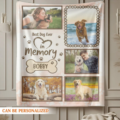 Personalized Blankets My Heart's Permanent Address - Personalized Dog Memorial Heart Photo Custom Blanket