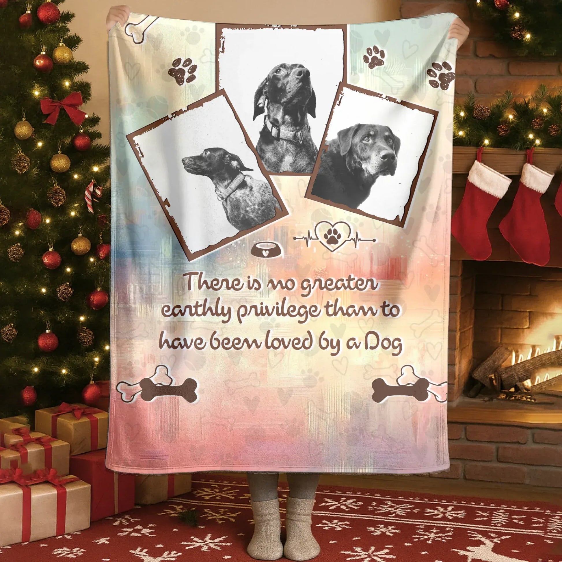 Personalized Blankets No Greater Privilege Than To Be Loved By A Dog – Personalized Dog Memorial Quote Custom Blanket