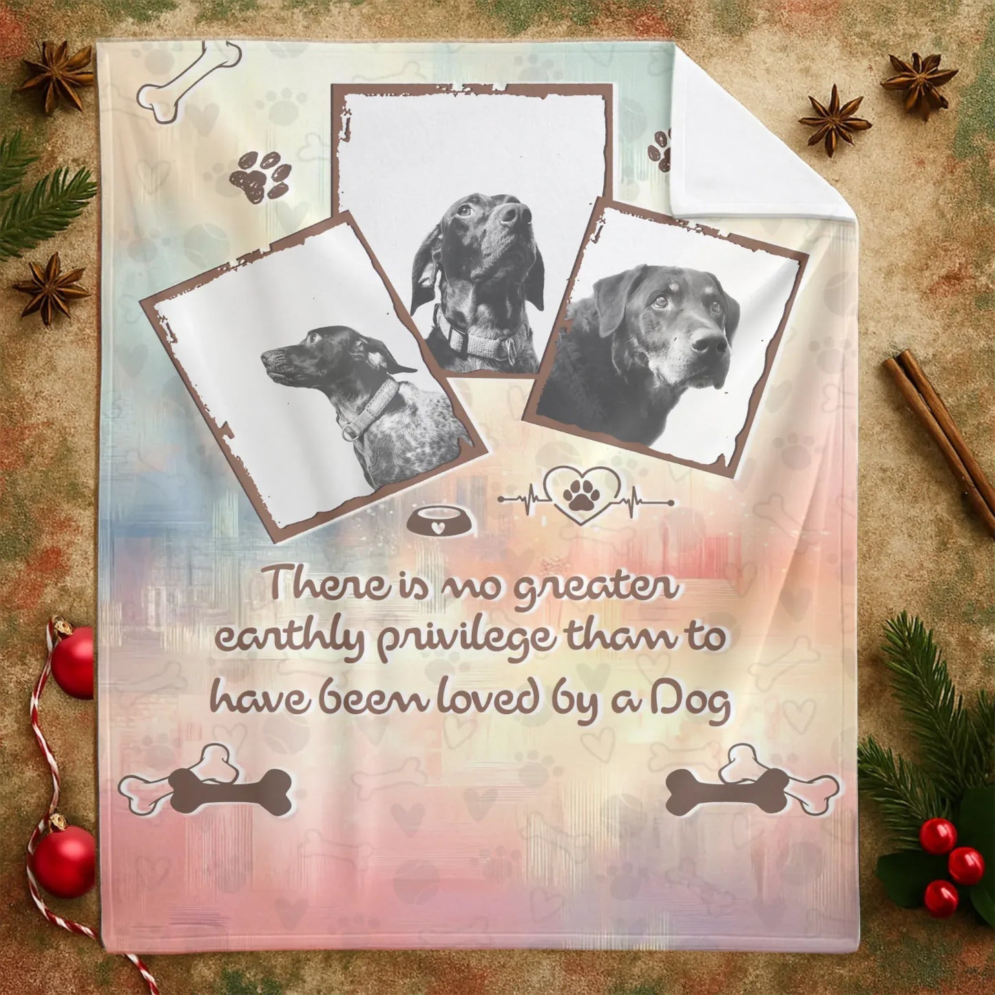 Personalized Blankets No Greater Privilege Than To Be Loved By A Dog – Personalized Dog Memorial Quote Custom Blanket