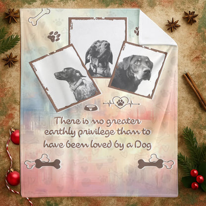 Personalized Blankets No Greater Privilege Than To Be Loved By A Dog – Personalized Dog Memorial Quote Custom Blanket