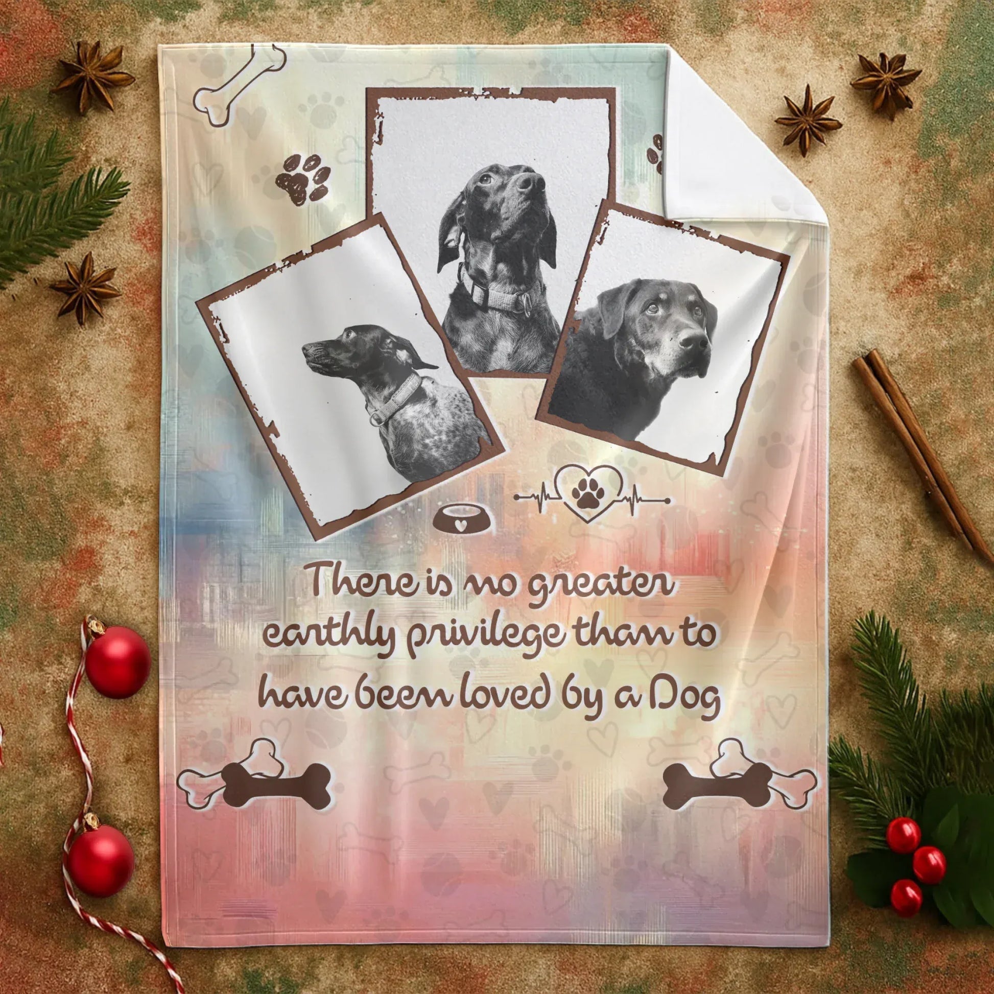 Personalized Blankets No Greater Privilege Than To Be Loved By A Dog – Personalized Dog Memorial Quote Custom Blanket