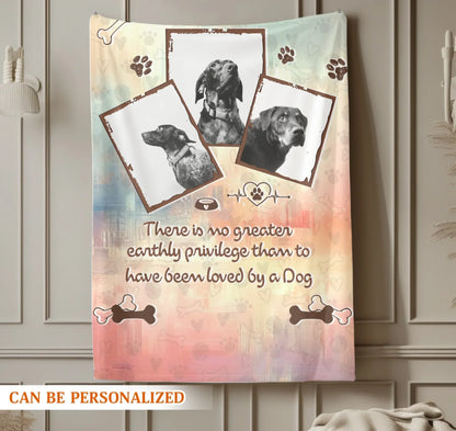Personalized Blankets No Greater Privilege Than To Be Loved By A Dog – Personalized Dog Memorial Quote Custom Blanket