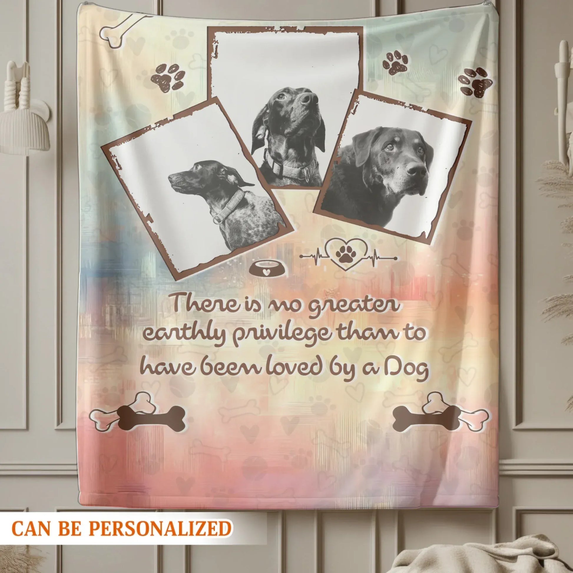 Personalized Blankets No Greater Privilege Than To Be Loved By A Dog – Personalized Dog Memorial Quote Custom Blanket