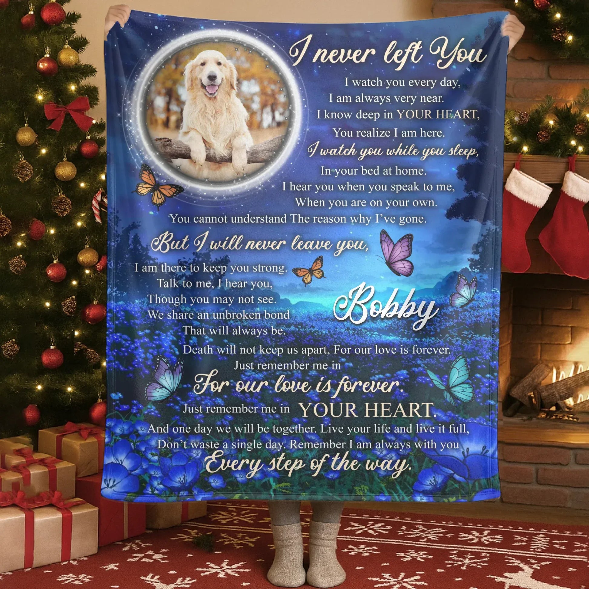 Personalized Blankets Blanket Custom KNT / White / 30x40in / 76x101cm A Love That Was Worth Every Tear - Personalized Dog Memorial Photo Custom Blanket