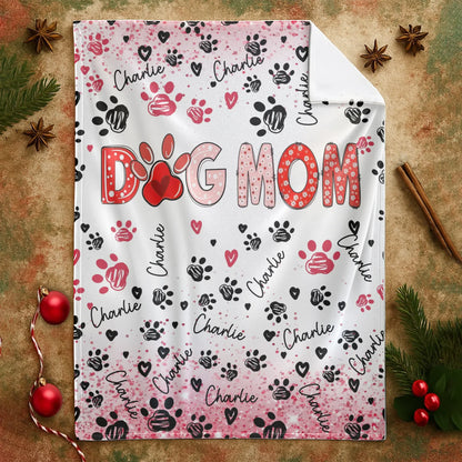 Personalized Blankets Dog Mom Is My Favorite Title - Personalized Pet Name Repeating Custom Blanket