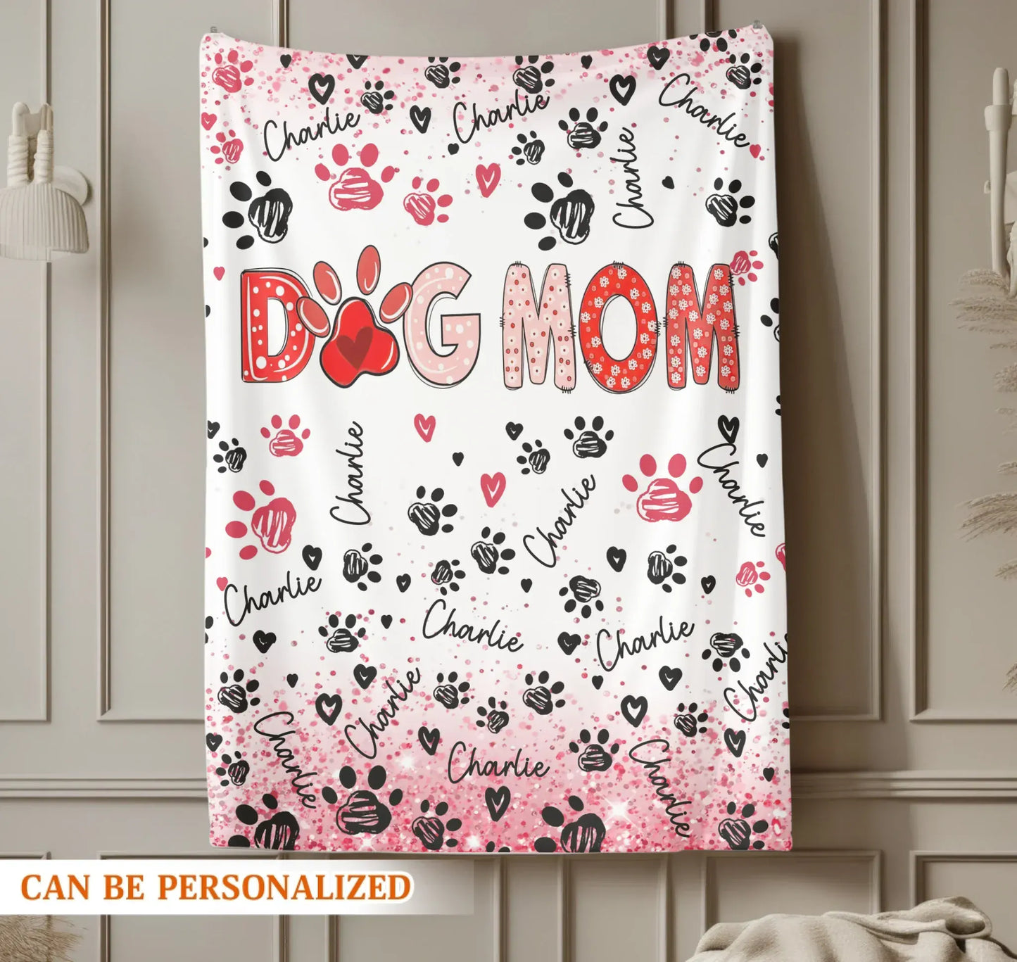 Personalized Blankets Dog Mom Is My Favorite Title - Personalized Pet Name Repeating Custom Blanket