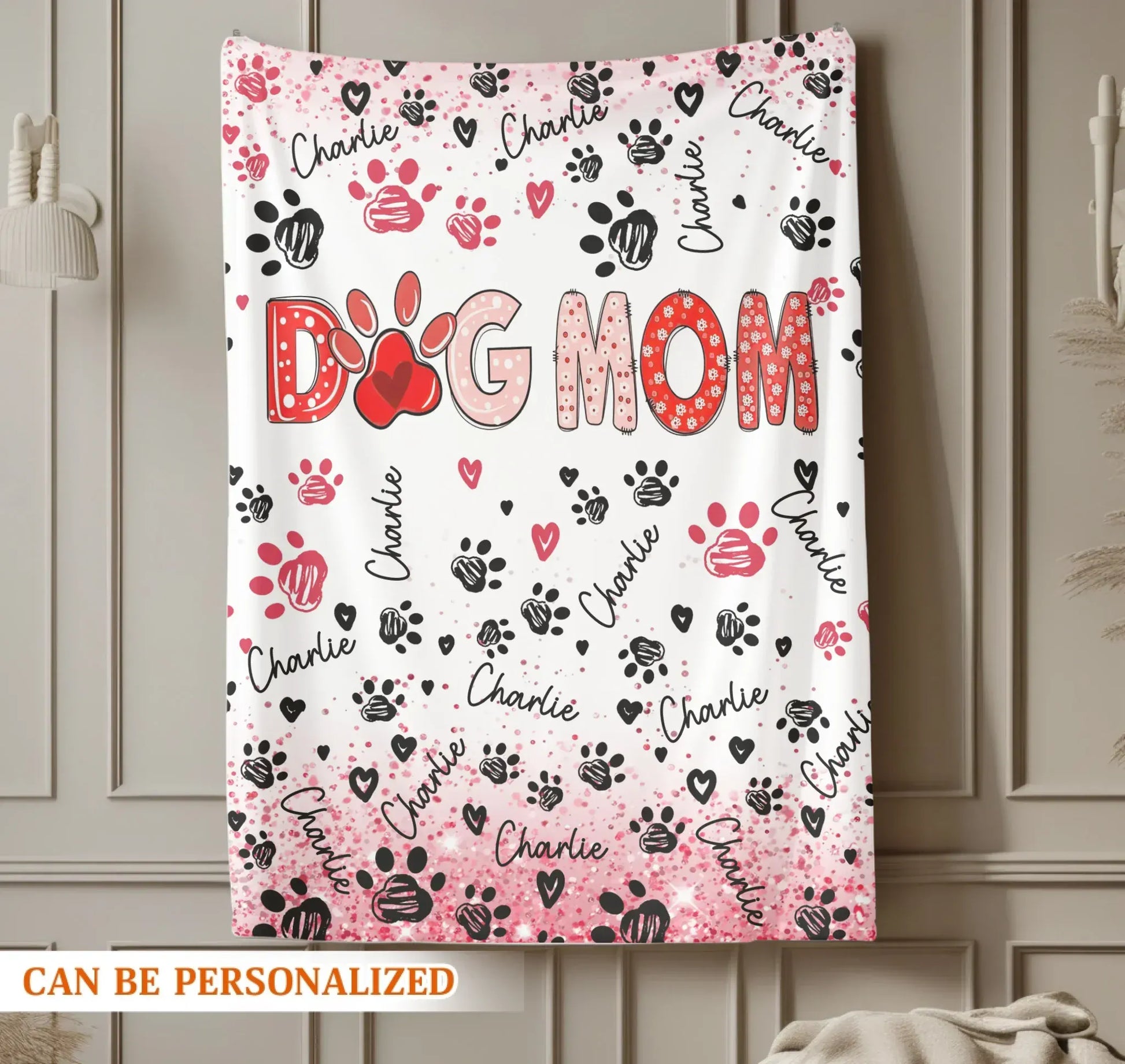 Personalized Blankets Dog Mom Is My Favorite Title - Personalized Pet Name Repeating Custom Blanket