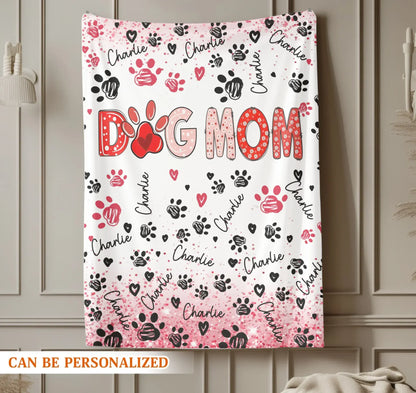 Personalized Blankets Dog Mom Is My Favorite Title - Personalized Pet Name Repeating Custom Blanket