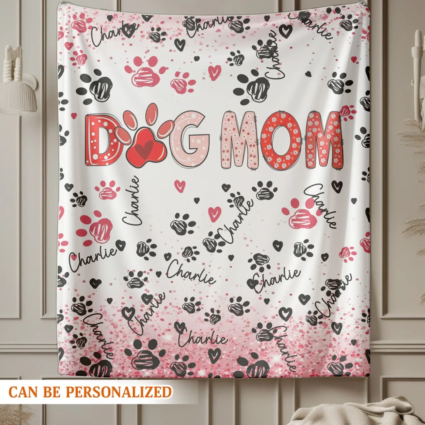 Personalized Blankets Dog Mom Is My Favorite Title - Personalized Pet Name Repeating Custom Blanket