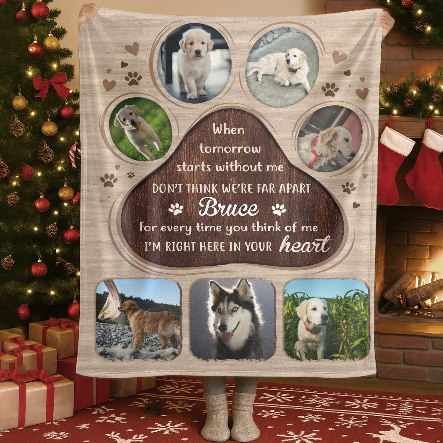 Personalized Blankets Blanket Custom KNT / White / 30x40in / 76x101cm When Tomorrow Starts Without Me - Personalized Dog Sympathy Photo Custom Blanket