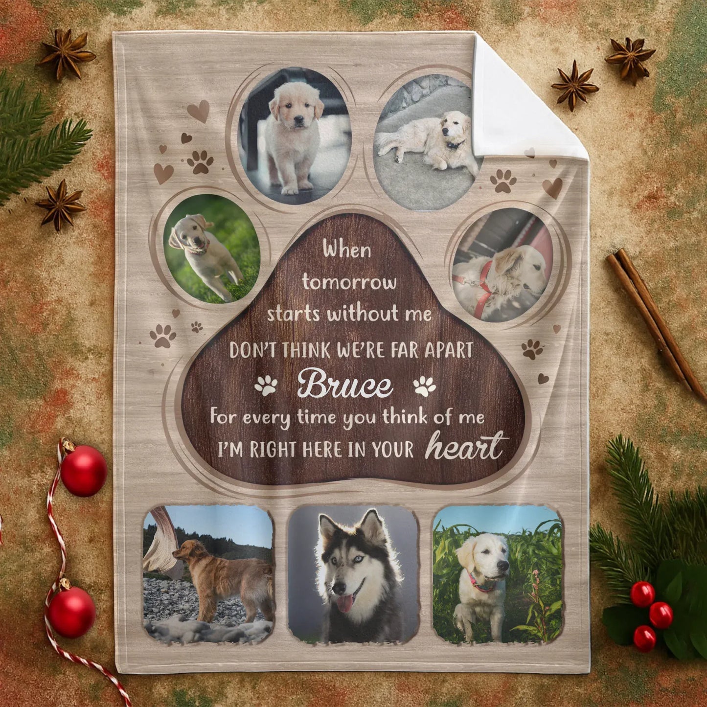 Personalized Blankets When Tomorrow Starts Without Me - Personalized Dog Sympathy Photo Custom Blanket