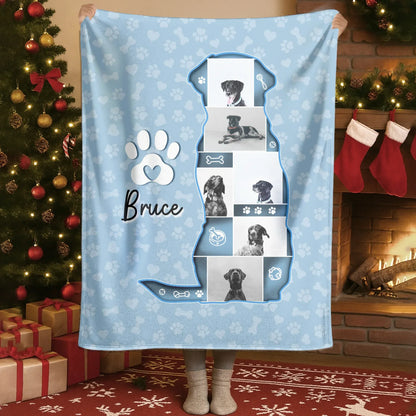 Personalized Blankets My Best Friend's Silhouette – Personalized Dog Photo Collage Custom Blanket