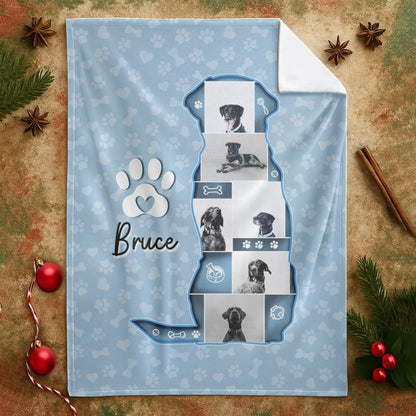 Personalized Blankets My Best Friend's Silhouette – Personalized Dog Photo Collage Custom Blanket
