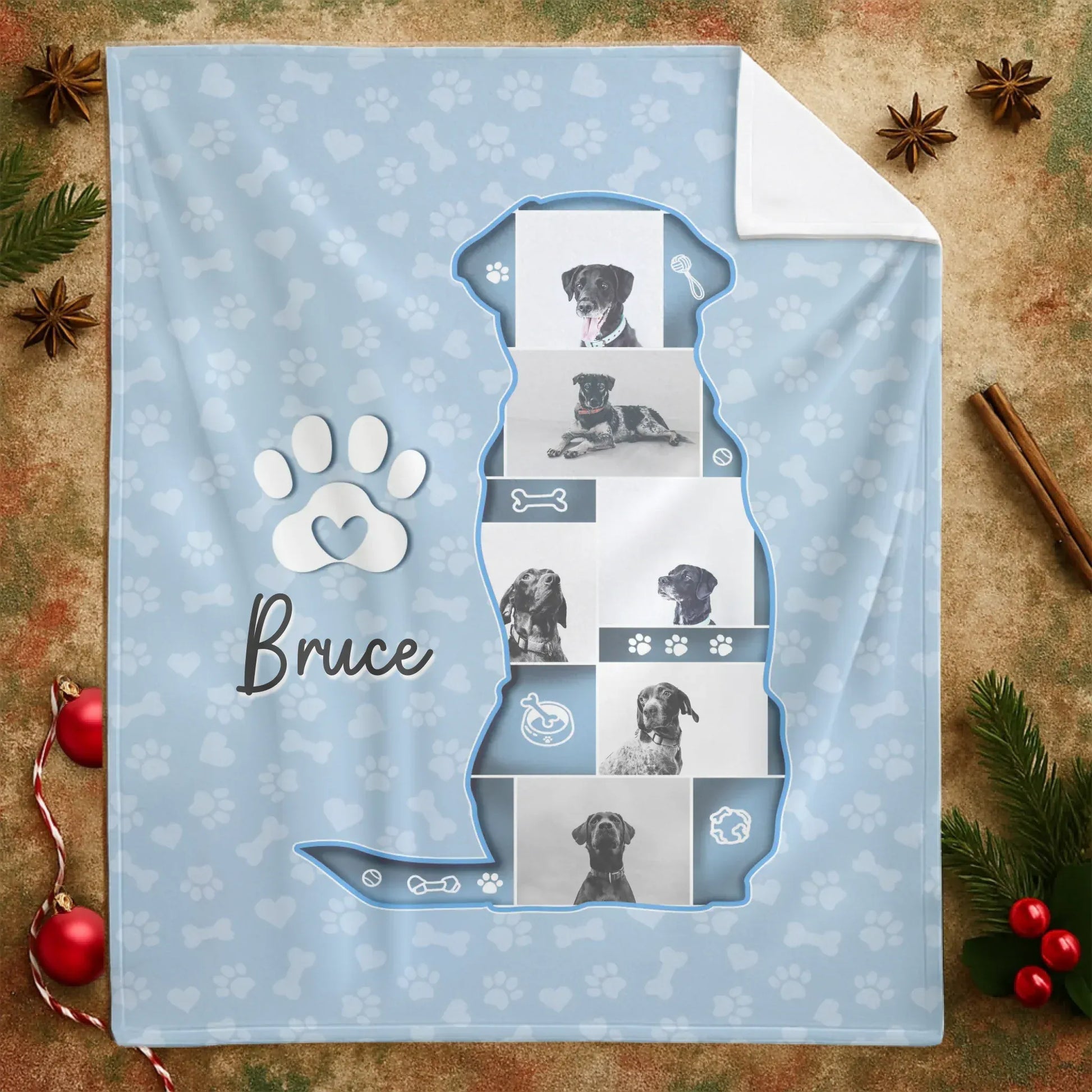 Personalized Blankets My Best Friend's Silhouette – Personalized Dog Photo Collage Custom Blanket