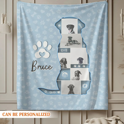 Personalized Blankets My Best Friend's Silhouette – Personalized Dog Photo Collage Custom Blanket