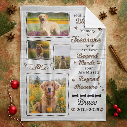 Personalized Blankets Your Life Was A Blessing - Personalized Dog Memorial Photo & Name Custom Blanket