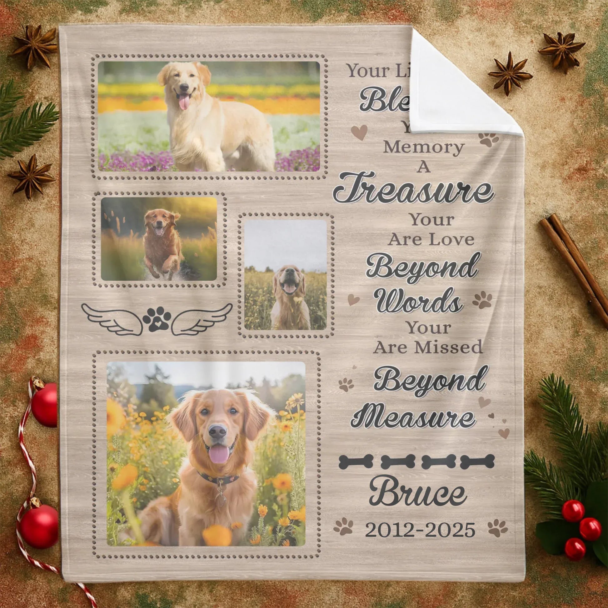 Personalized Blankets Your Life Was A Blessing - Personalized Dog Memorial Photo & Name Custom Blanket