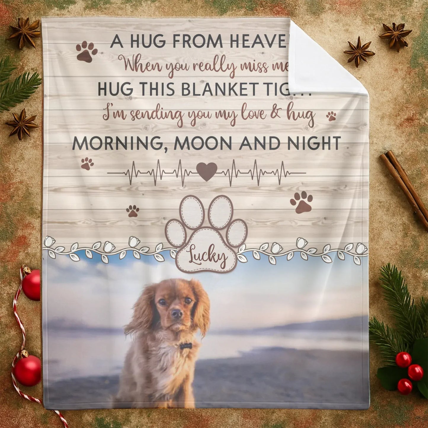 Personalized Blankets A Hug From Heaven When You Really Miss Me - Personalized Dog Memorial Photo Blanket