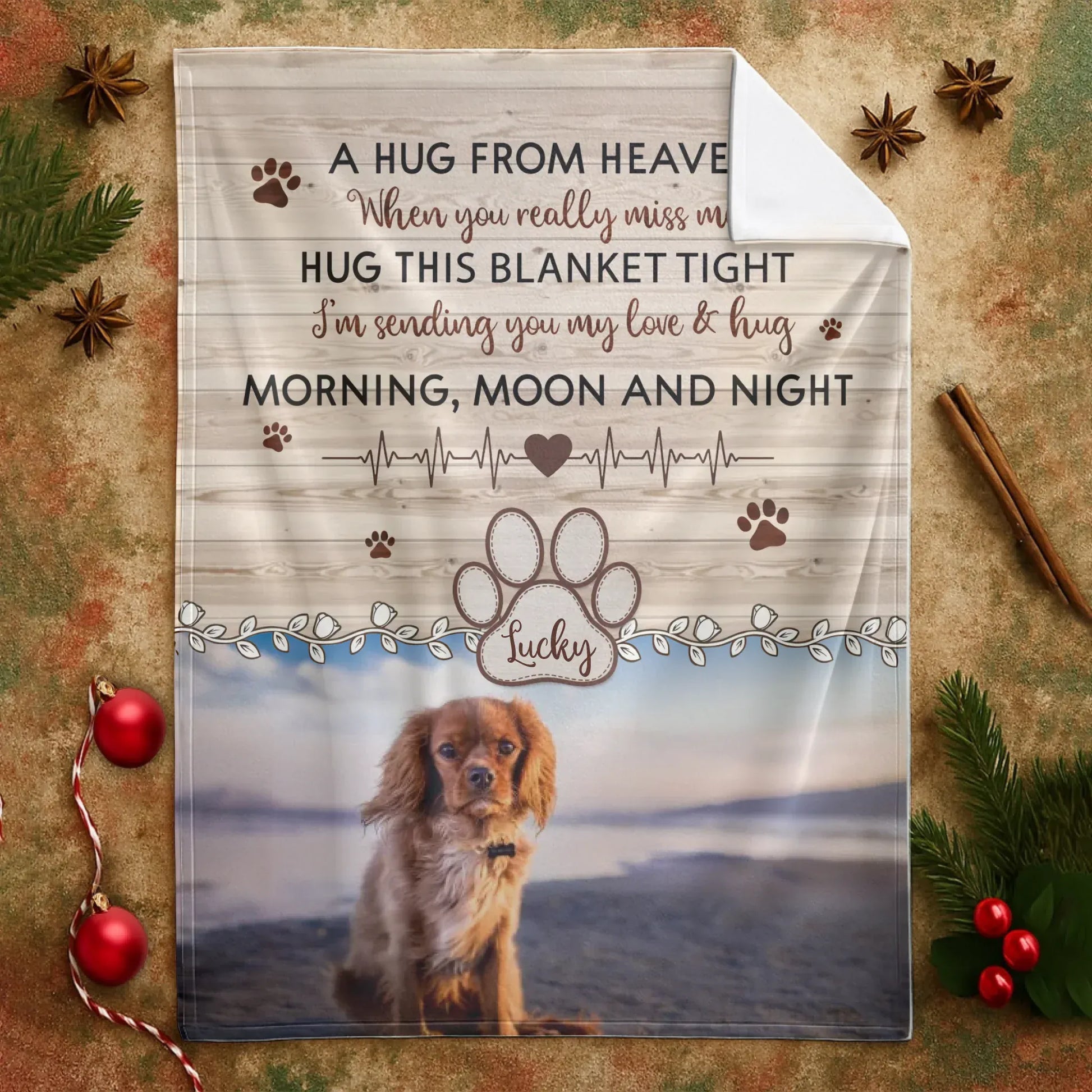 Personalized Blankets A Hug From Heaven When You Really Miss Me - Personalized Dog Memorial Photo Blanket