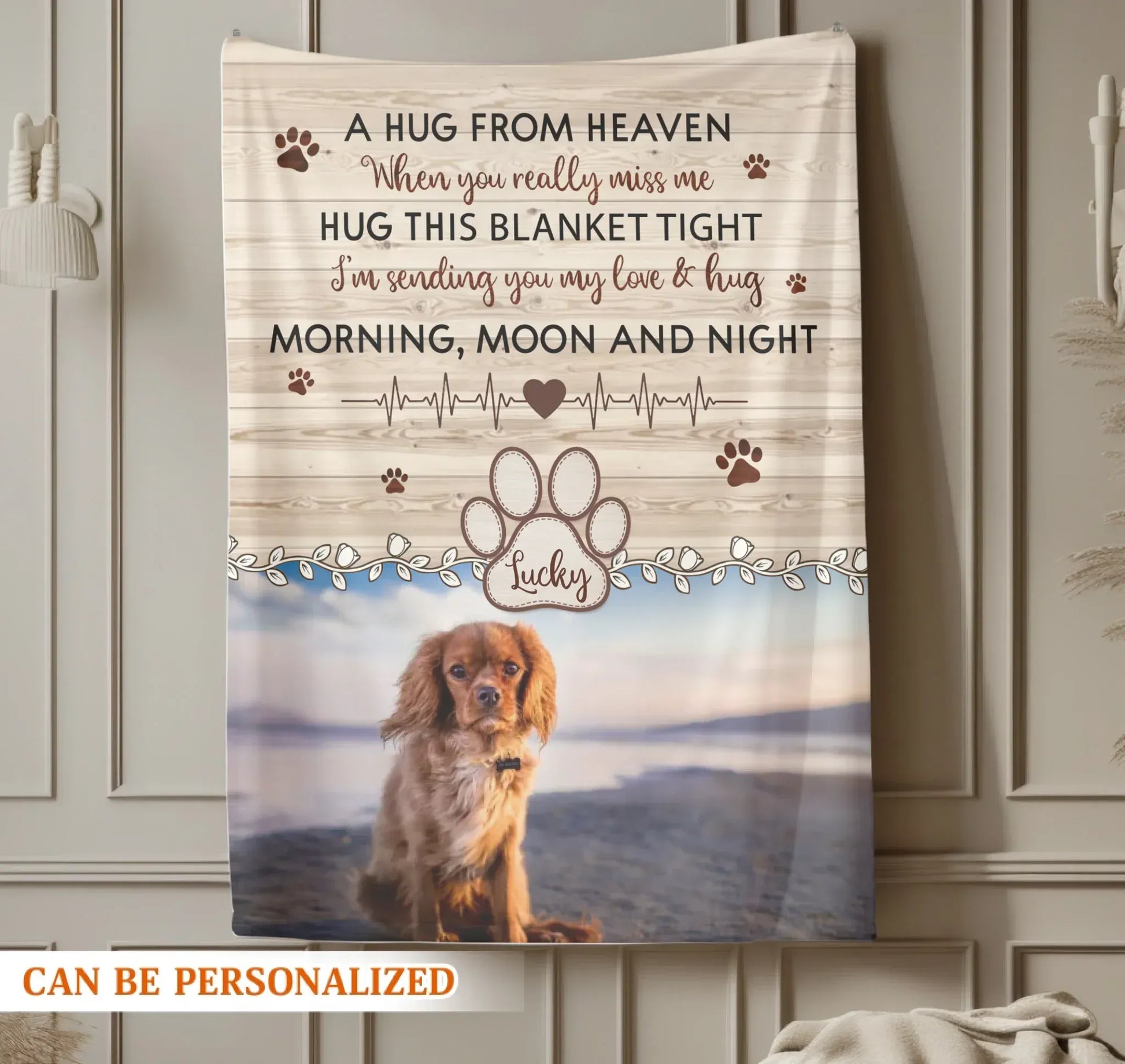 Personalized Blankets A Hug From Heaven When You Really Miss Me - Personalized Dog Memorial Photo Blanket