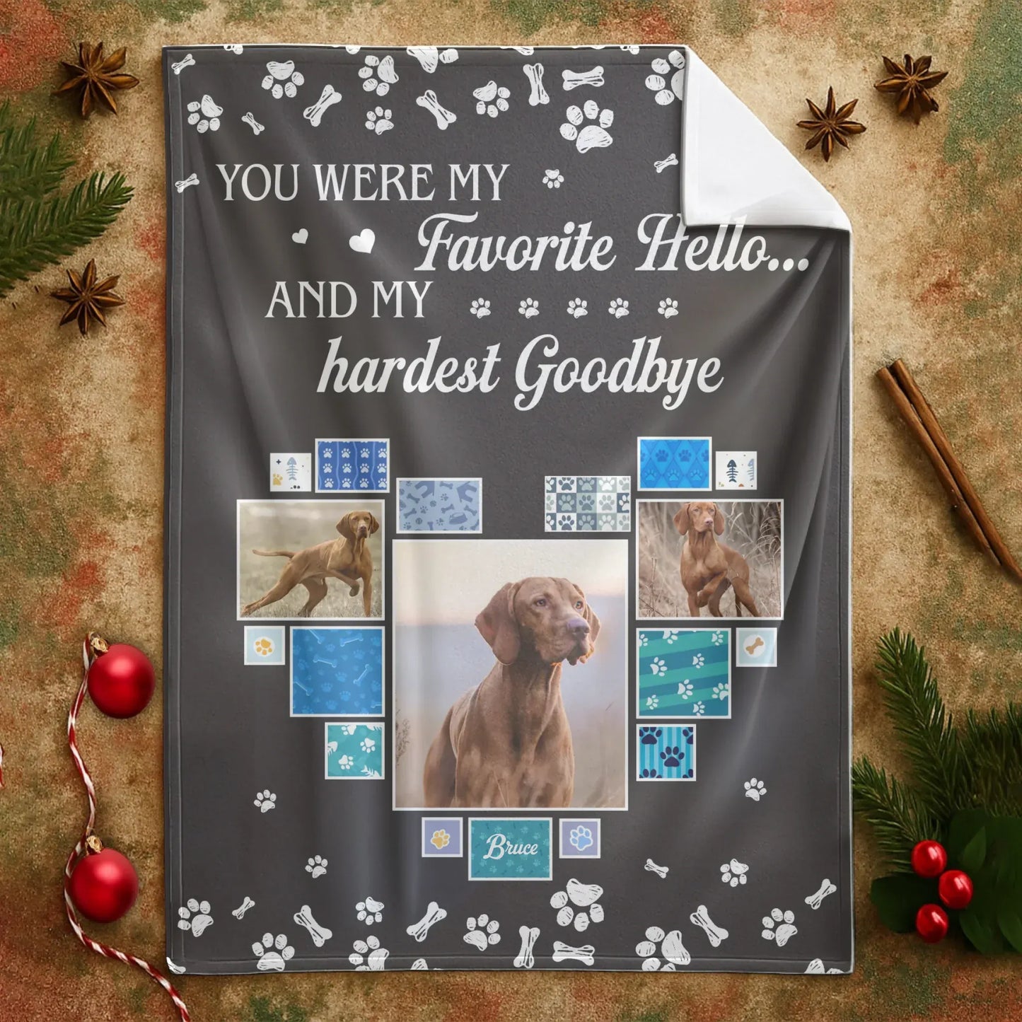 Personalized Blankets Favorite Hello Hardest Goodbye - Personalized Dog Memorial Photo Custom Blanket