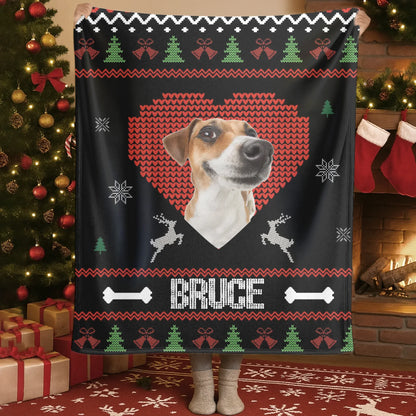 Personalized Blankets Blanket Custom KNT / White / 30x40in / 76x101cm I Love My Furry Reindeer - Personalized Dog Photo Christmas Custom Blanket