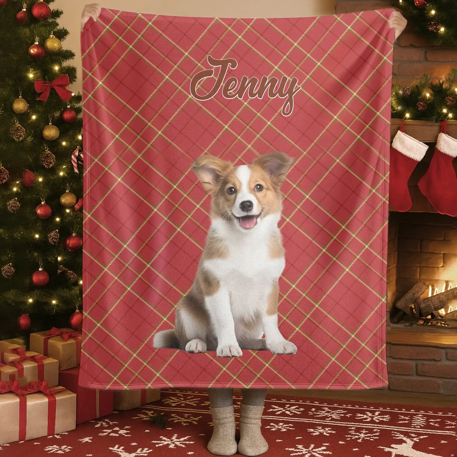 Personalized Blankets Blanket Custom KNT / White / 30x40in / 76x101cm The Best Gift Is You - Personalized Dog Name Christmas Photo Custom Blanket