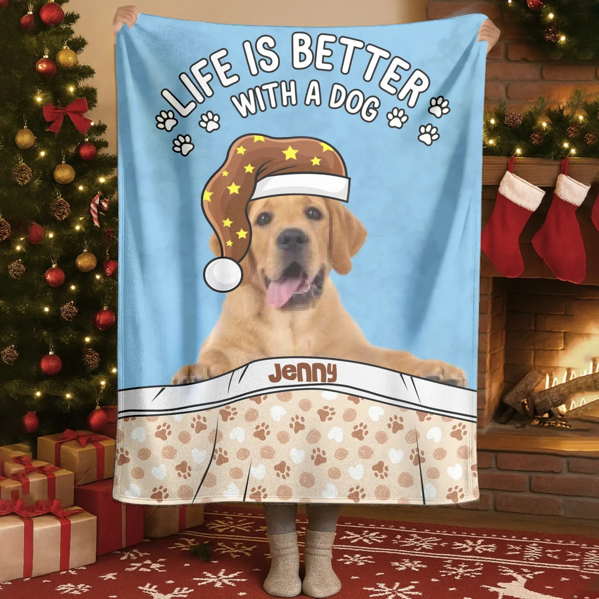 Personalized Blankets Life Is Better With A Dog - Personalized Dog Photo Custom Sleepy Blanket