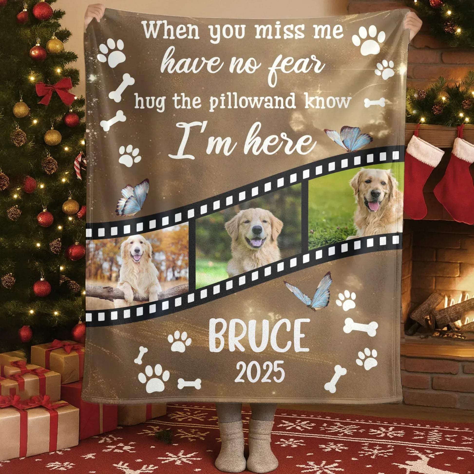 Personalized Blankets Blanket Custom KNT / White / 30x40in / 76x101cm Hug The Pillow Know I'm Here - Personalized Pet Sympathy Photo Custom Blanket