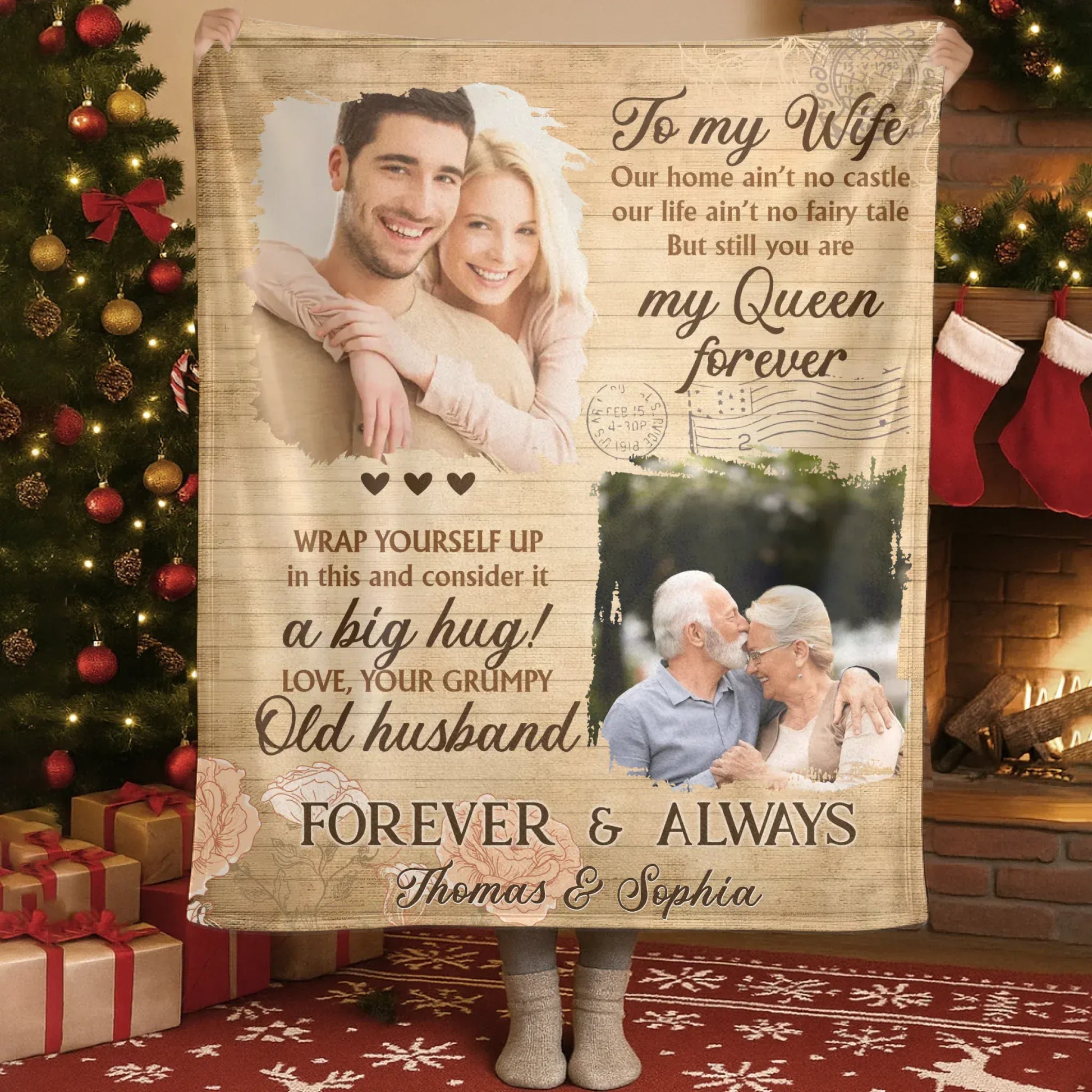 Personalized Blankets You Are My Queen Forever - Personalized Wife Photo & Name Anniversary Custom Blanket