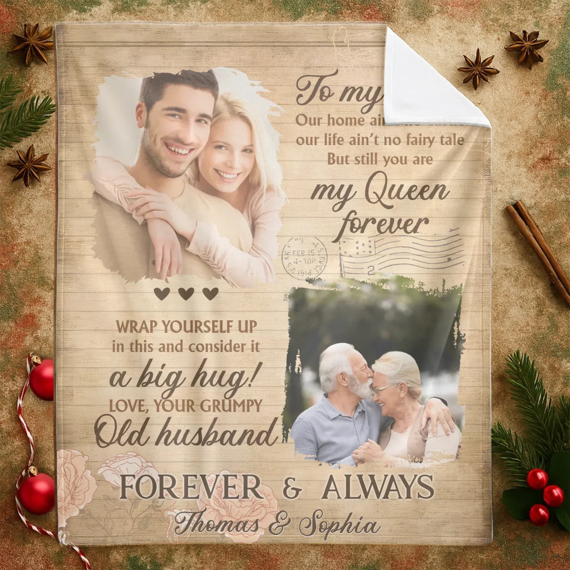 Personalized Blankets You Are My Queen Forever - Personalized Wife Photo & Name Anniversary Custom Blanket