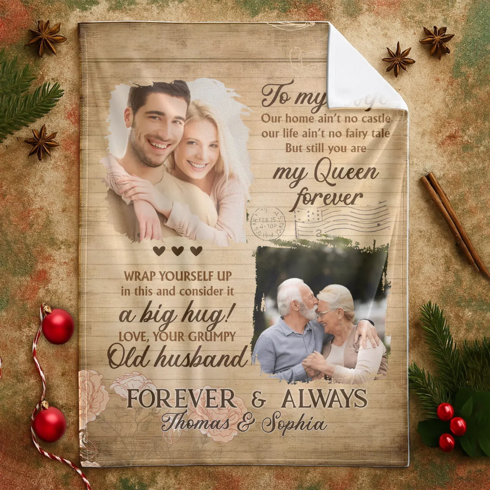 Personalized Blankets You Are My Queen Forever - Personalized Wife Photo & Name Anniversary Custom Blanket