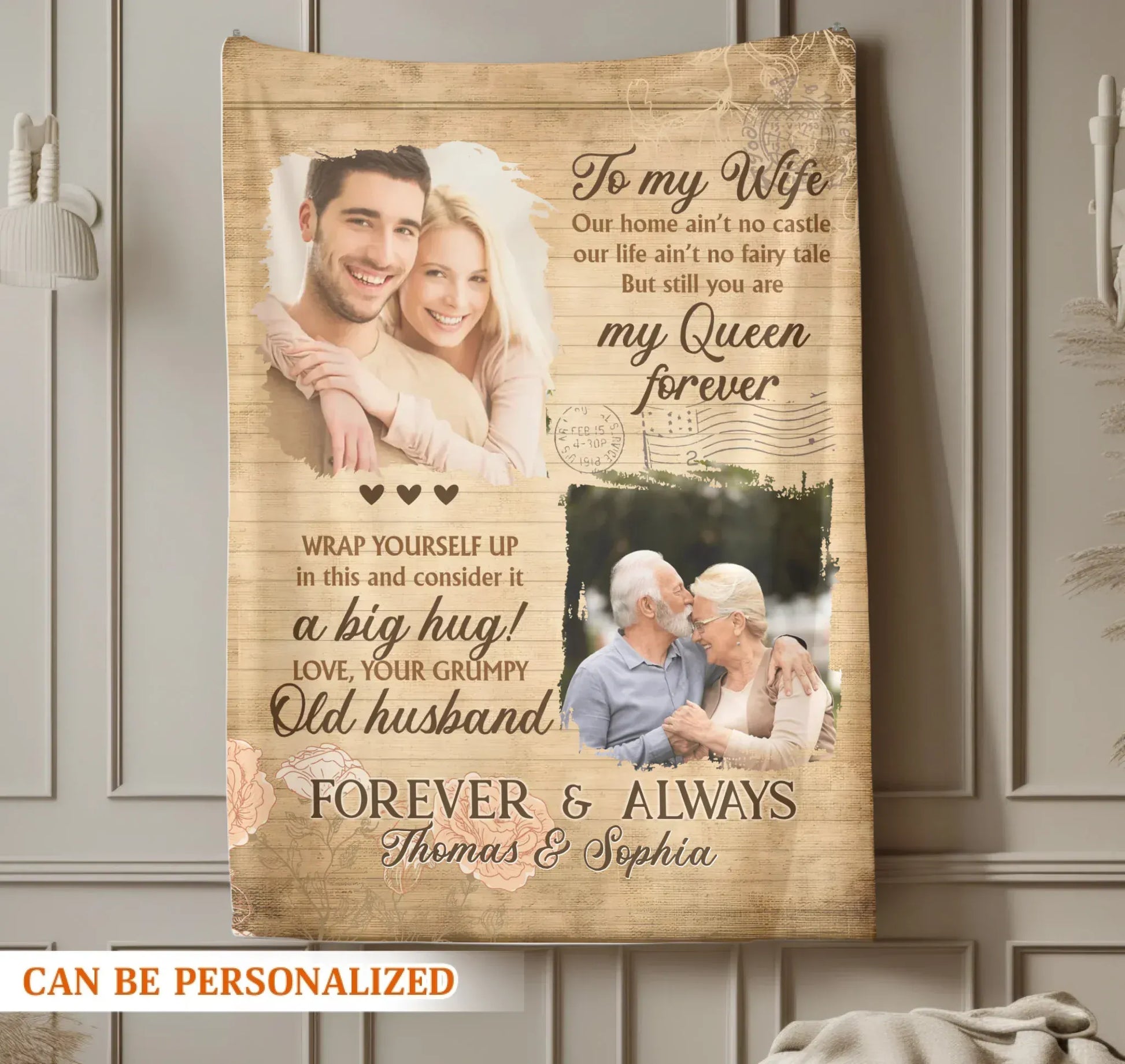 Personalized Blankets You Are My Queen Forever - Personalized Wife Photo & Name Anniversary Custom Blanket