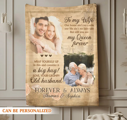 Personalized Blankets You Are My Queen Forever - Personalized Wife Photo & Name Anniversary Custom Blanket