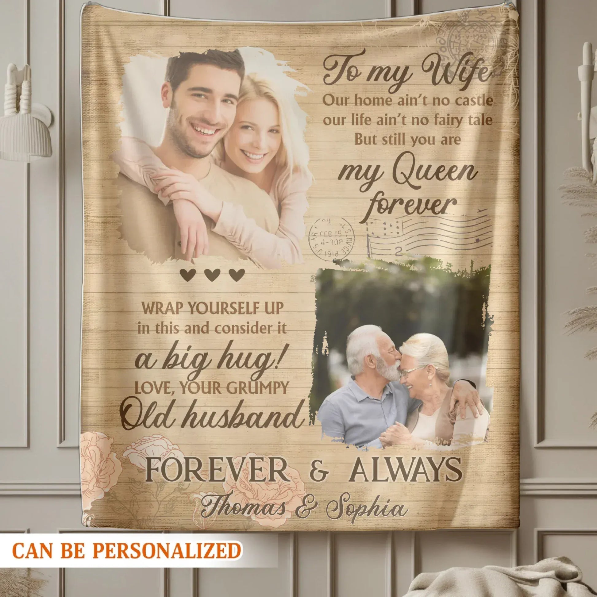 Personalized Blankets You Are My Queen Forever - Personalized Wife Photo & Name Anniversary Custom Blanket