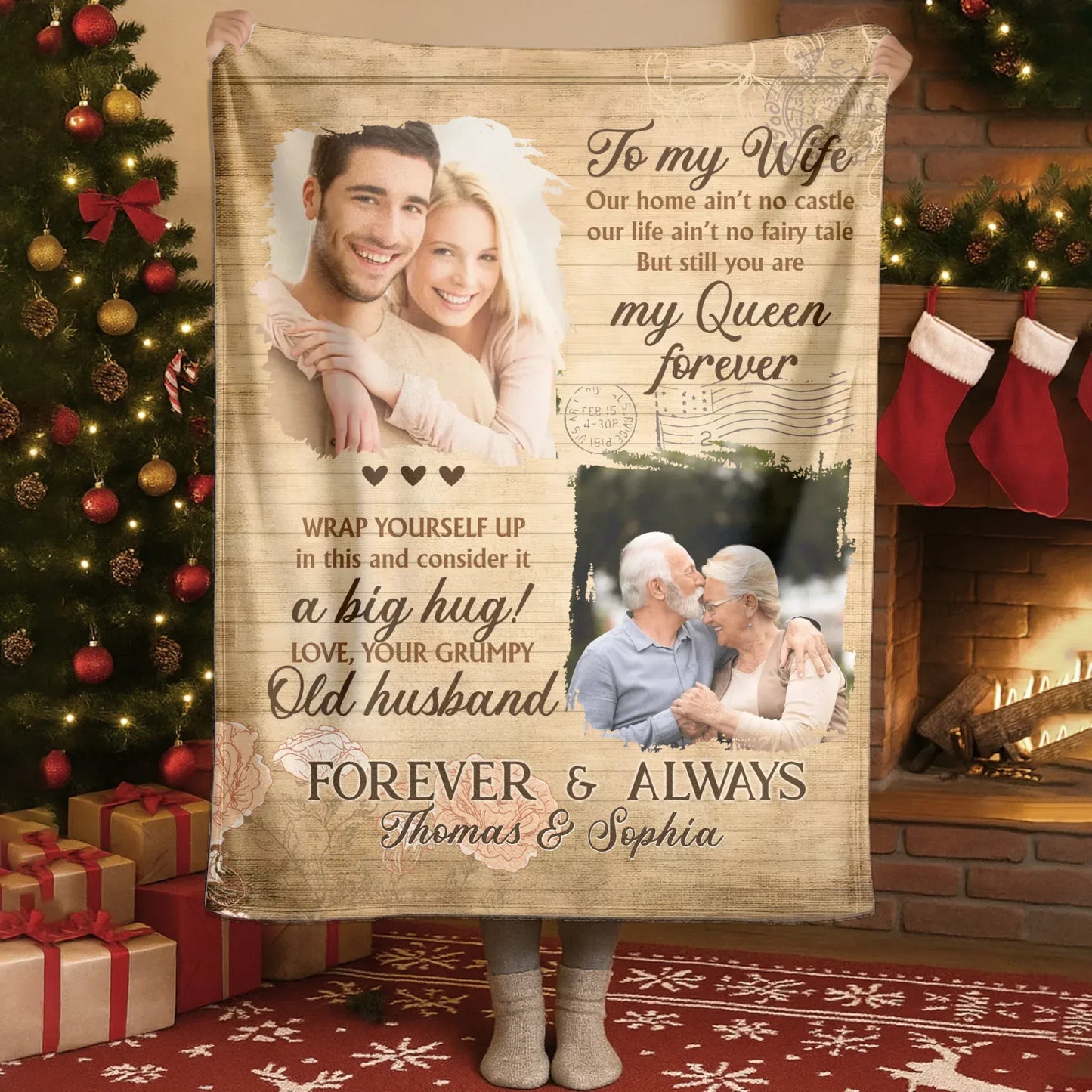 Personalized Blankets You Are My Queen Forever - Personalized Wife Photo & Name Anniversary Custom Blanket