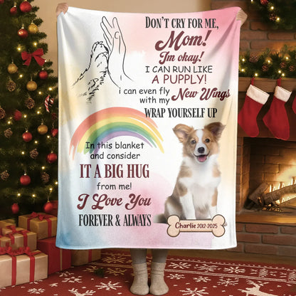 Personalized Blankets Wrap Yourself Up In A Big Hug - Personalized Dog Sympathy Photo Name Custom Blanket