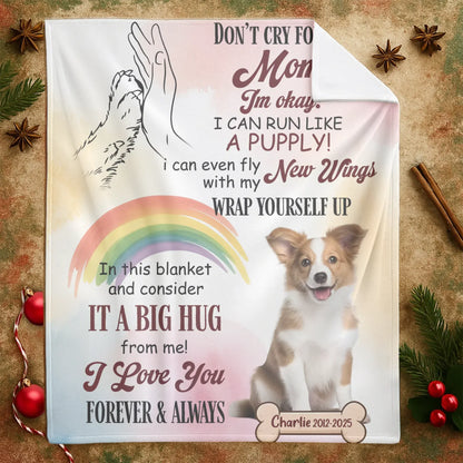 Personalized Blankets Wrap Yourself Up In A Big Hug - Personalized Dog Sympathy Photo Name Custom Blanket