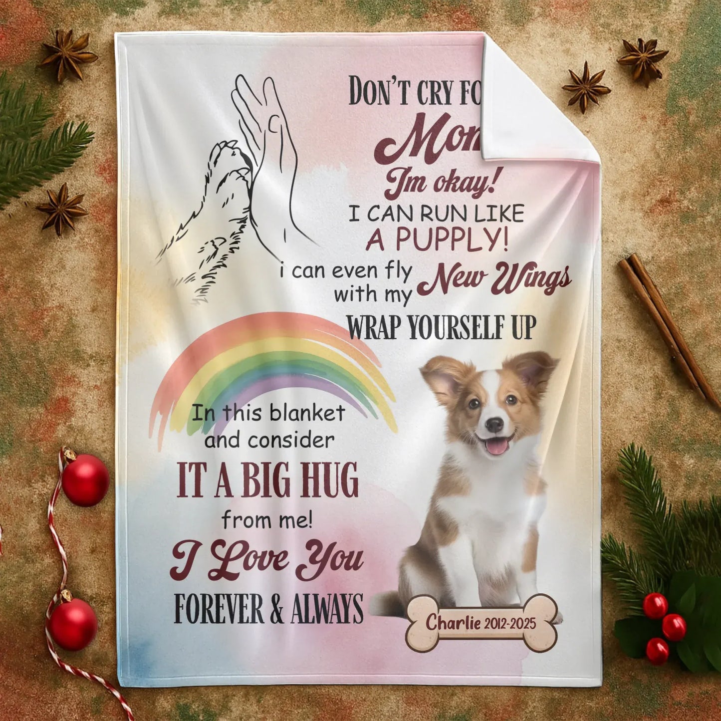 Personalized Blankets Wrap Yourself Up In A Big Hug - Personalized Dog Sympathy Photo Name Custom Blanket
