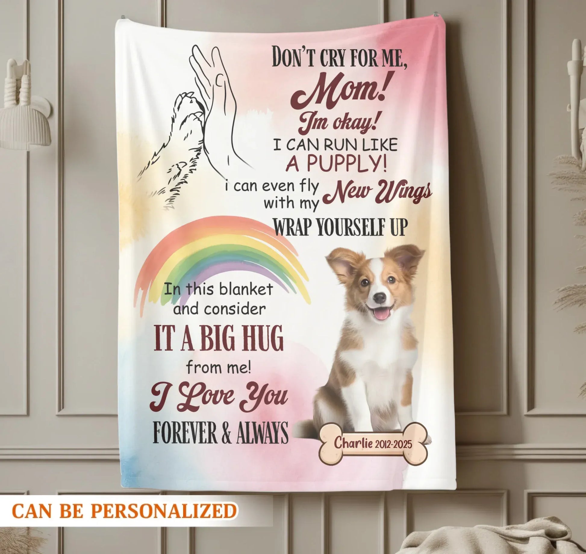 Personalized Blankets Wrap Yourself Up In A Big Hug - Personalized Dog Sympathy Photo Name Custom Blanket