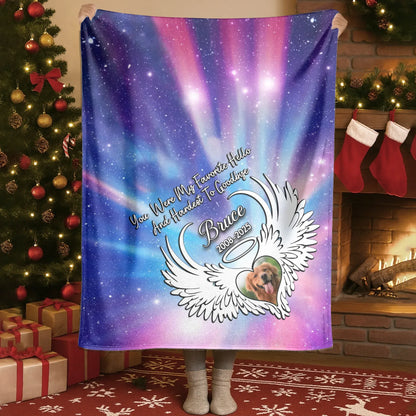 Personalized Blankets You Were My Favorite Hello And Hardest To Goodbye - Personalized Dog Memorial Galaxy Custom Blanket