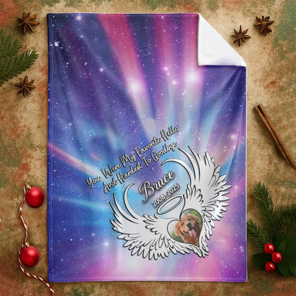 Personalized Blankets You Were My Favorite Hello And Hardest To Goodbye - Personalized Dog Memorial Galaxy Custom Blanket