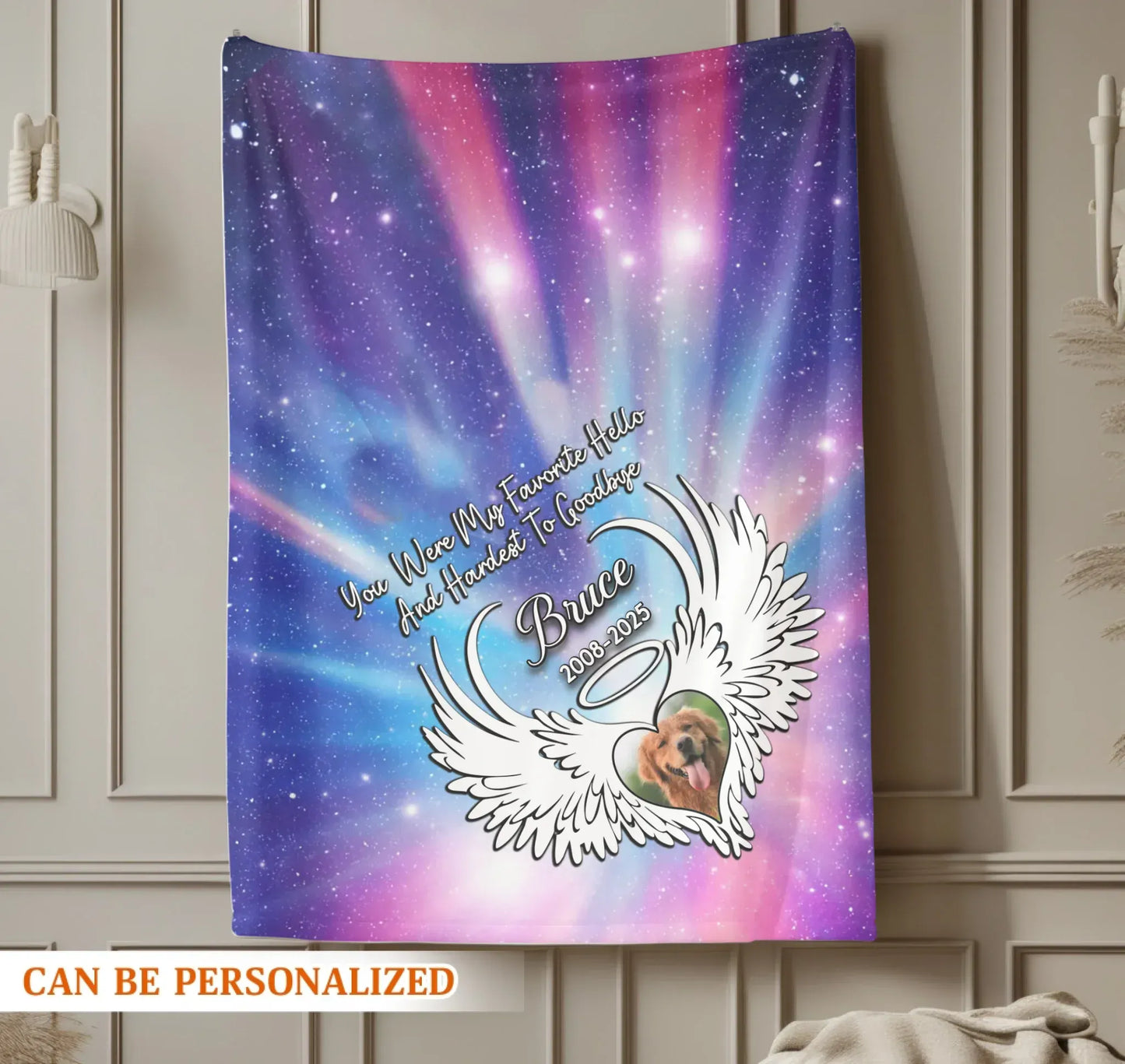 Personalized Blankets You Were My Favorite Hello And Hardest To Goodbye - Personalized Dog Memorial Galaxy Custom Blanket
