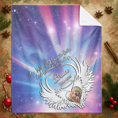 Personalized Blankets You Were My Favorite Hello And Hardest To Goodbye - Personalized Dog Memorial Galaxy Custom Blanket