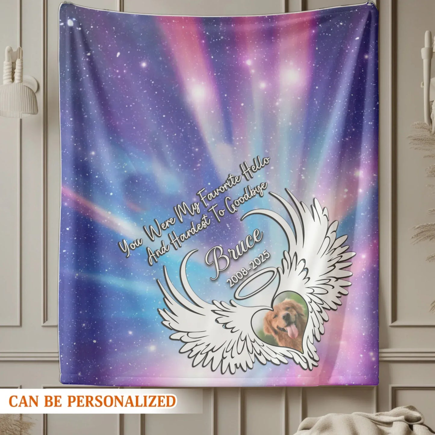 Personalized Blankets You Were My Favorite Hello And Hardest To Goodbye - Personalized Dog Memorial Galaxy Custom Blanket