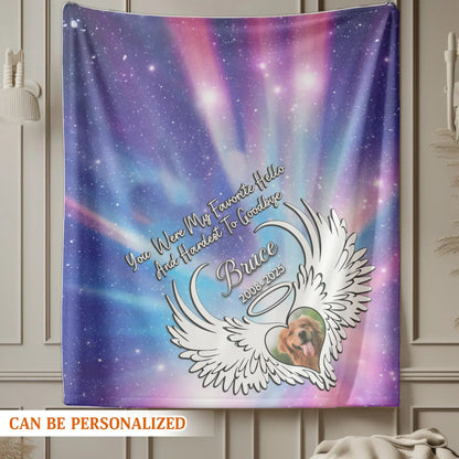 Personalized Blankets You Were My Favorite Hello And Hardest To Goodbye - Personalized Dog Memorial Galaxy Custom Blanket